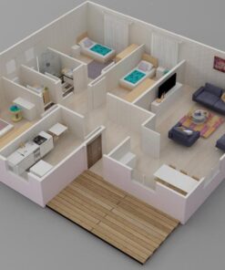 117mt prefabrik ev plan1