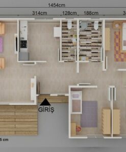 123mt prefabrik ev plan