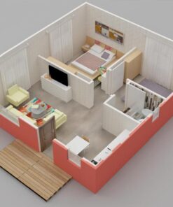 45mt2 prefabrik ev plan2