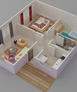 68mt2 prefabrik ev plan2