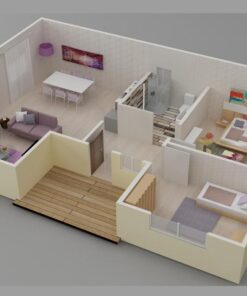 73 mt prefabrik ev plan2