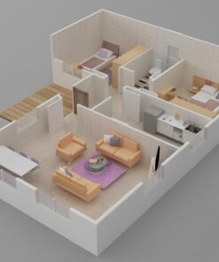 93mt2 prefabrik ev plan1